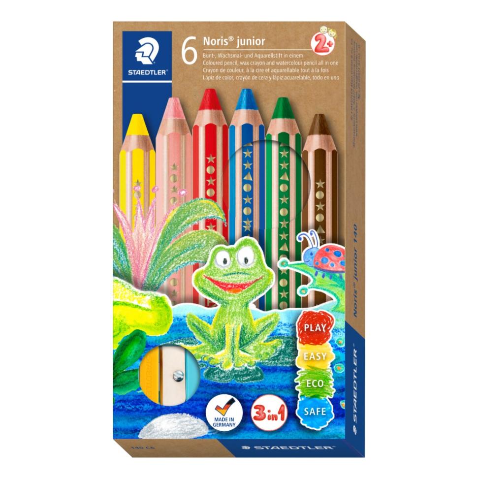 Цветни моливи Staedtler Noris Junior 140,3в1, 6 цвята