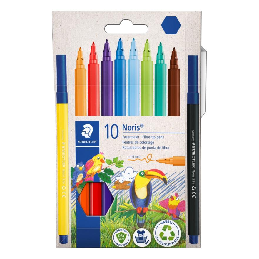 Флумастри Staedtler Noris 326, 10 цвята