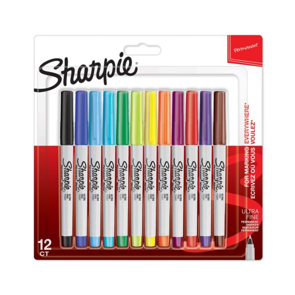 Комплект перманентни маркери Sharpie, UF, 12 цвята, блистер