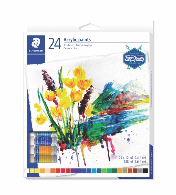 Акрилни бои Staedtler Design Journey , 24 цвята x 12ml