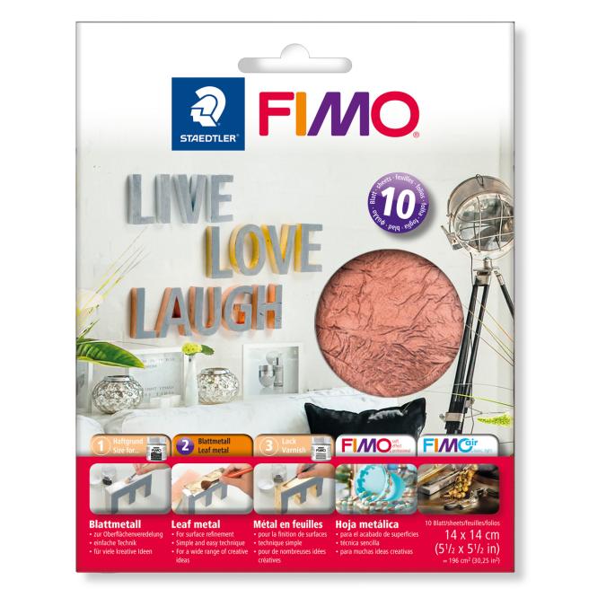 Метално фолио за декорация Staedtler Fimo 8781,10 листа, медно