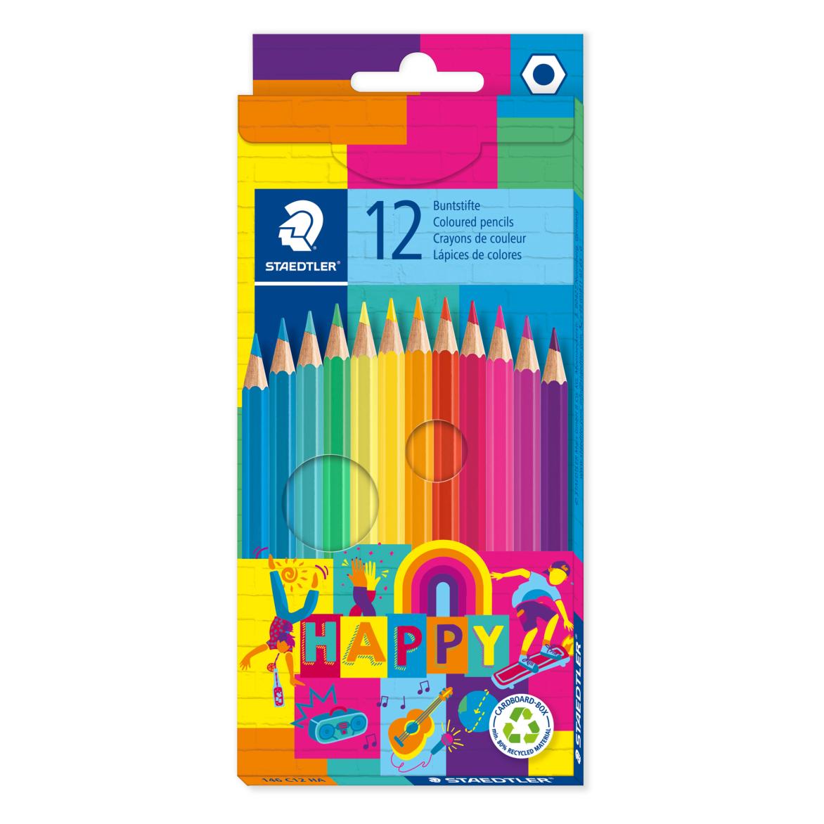 Цветни моливи Staedtler Happy 146, 12 цвята