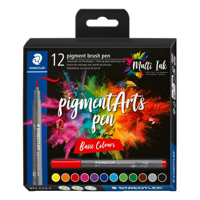 Маркери Staedtler Pigment Arts 371, 12 цвята, 371 c12-1