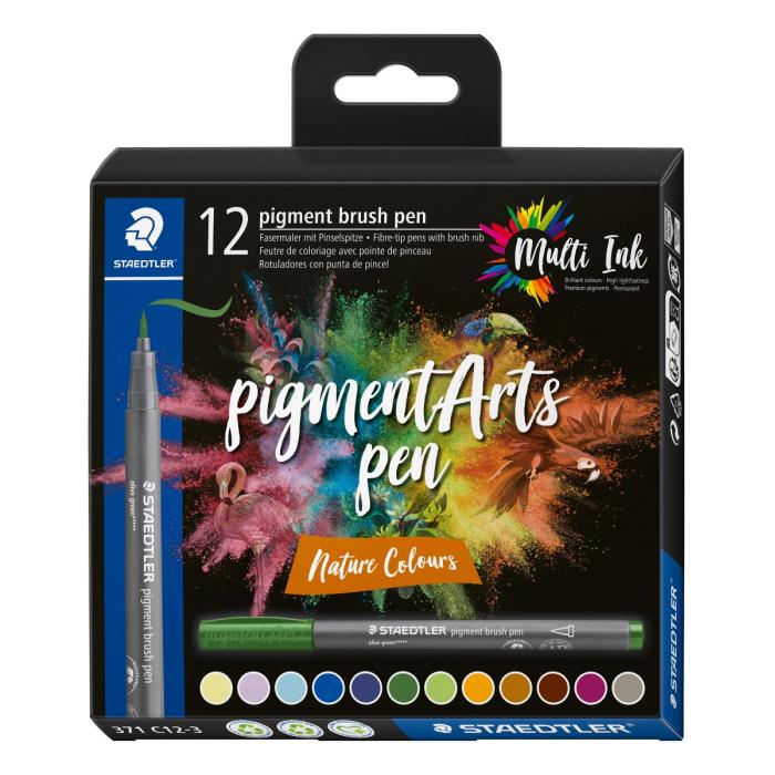 Маркери Staedtler Pigment Arts 371, 12 цвята, 371 c12-3