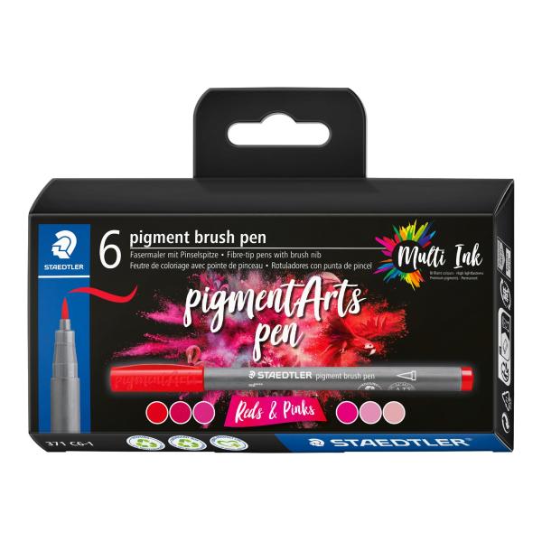 Маркери Staedtler Pigment Arts 371, 6 цвята, 371 c6-1