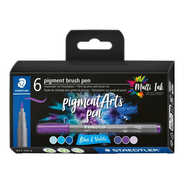 Маркери Staedtler Pigment Arts 371, 6 цвята, 371 c6-2