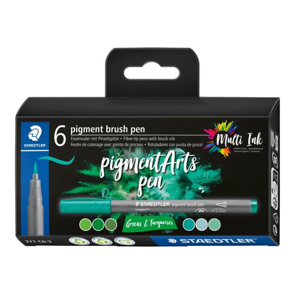 Маркери Staedtler Pigment Arts 371, 6 цвята, 371 c6-3