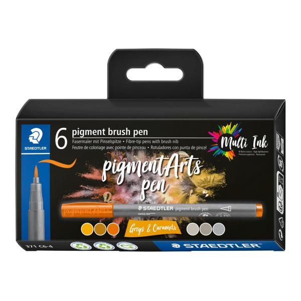 Маркери Staedtler Pigment Arts 371, 6 цвята, 371 c6-4