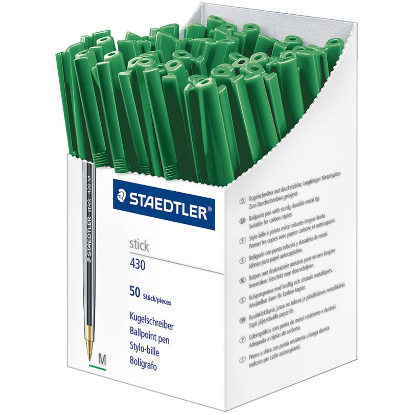 Химикалка Staedtler Stick 430 М,оп.50 броя, зелена