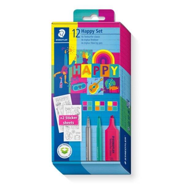 Комплект Staedtler Happy, 12 части + стикери