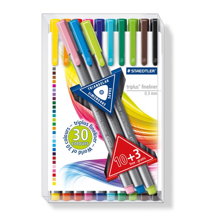 Тънкописци Staedtler 334, 10+3 цвята