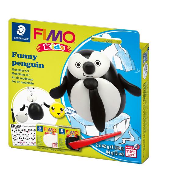 Комплект глина Staedtler Fimo Kids, 2x42g, Penguin