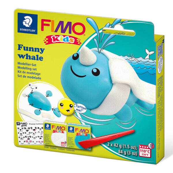 Комплект глина Staedtler Fimo Kids, 2x42g, Whale