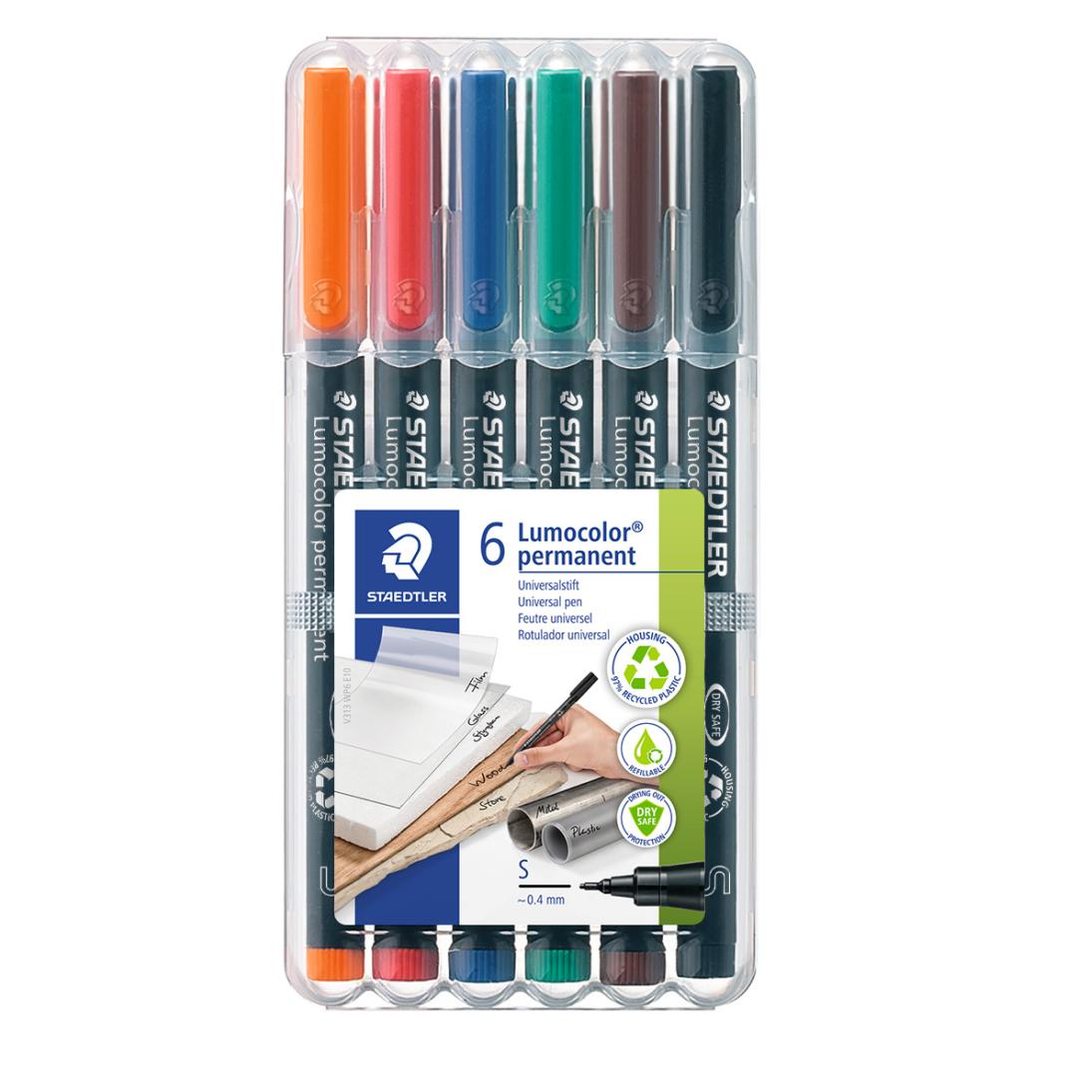 Комплект маркери Staedtler Lumocolor 313 OHP S, 6 цвята - Image 2