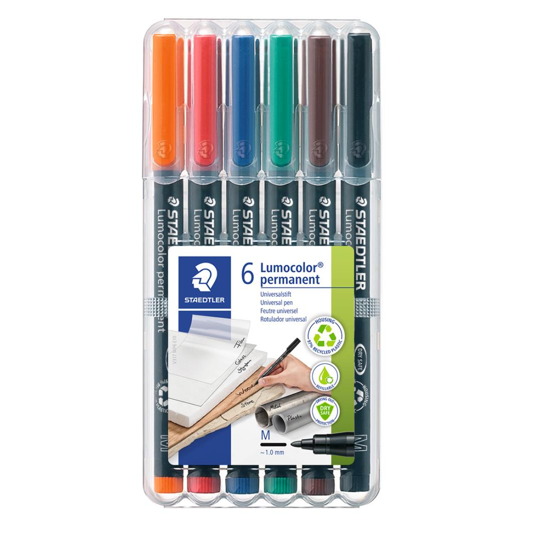 Комплет маркери Staedtler Lumocolor 317 OHP M, 6 цвята - Image 2