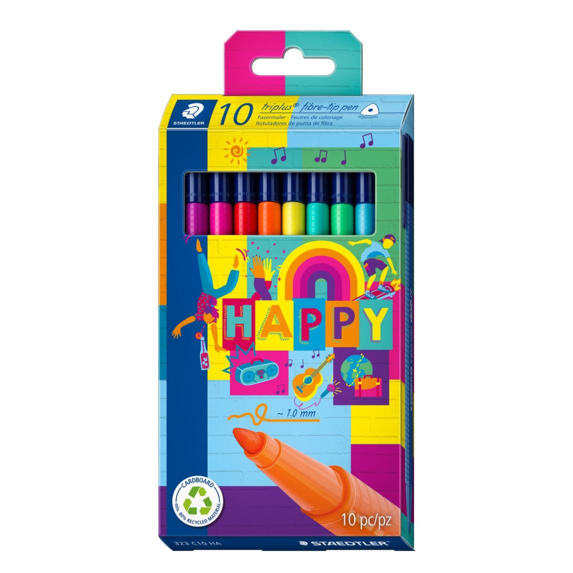 Флумастри Staedtler Happy 323, триъгълни, 10 цвята - Image 2