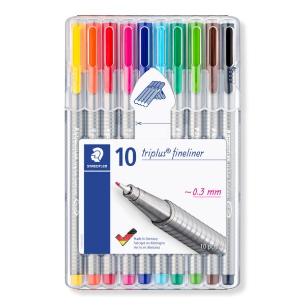 Комплект тънкописци Staedtler 334, 10 цвята в кутия - Image 2