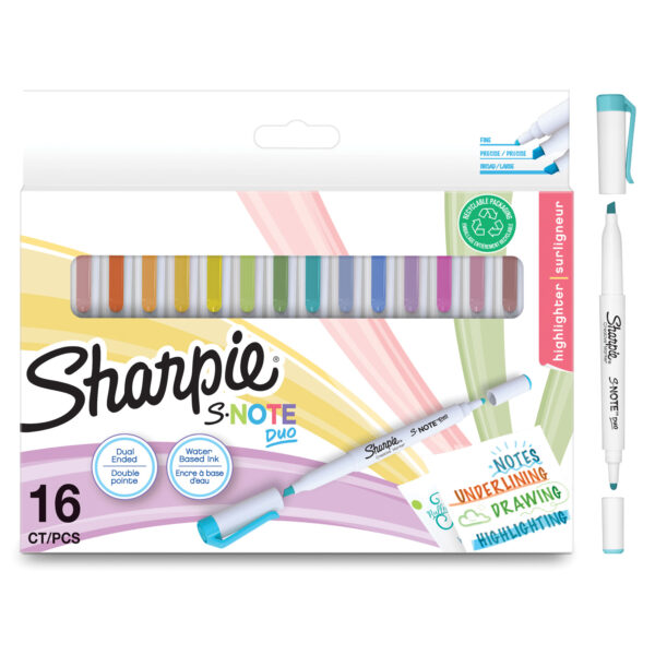 Двувърхи маркери Sharpie S-note, 16 цвята - Image 2