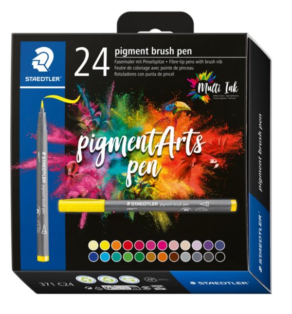 Флумастри Staedtler Pigment Brush 371, 24 цвята