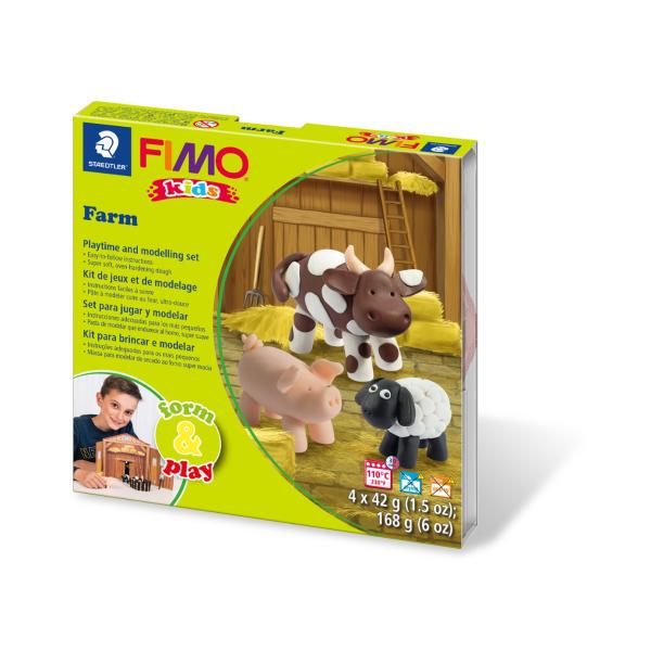 Комплект глина Staedtler Fimo Kids, 4x42g, Farm