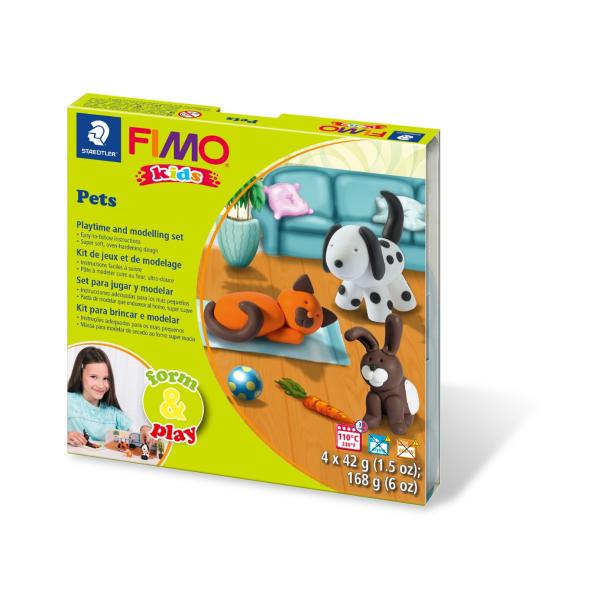 Комплект глина Staedtler Fimo Kids, 4x42g, Pet