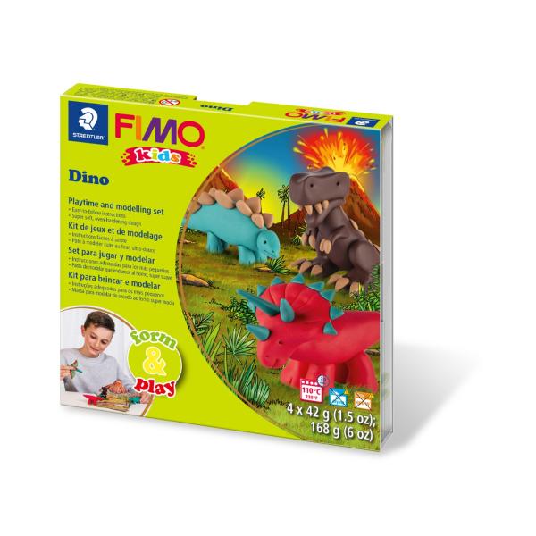 Комплект глина Staedtler Fimo Kids, 4x42g, Dino