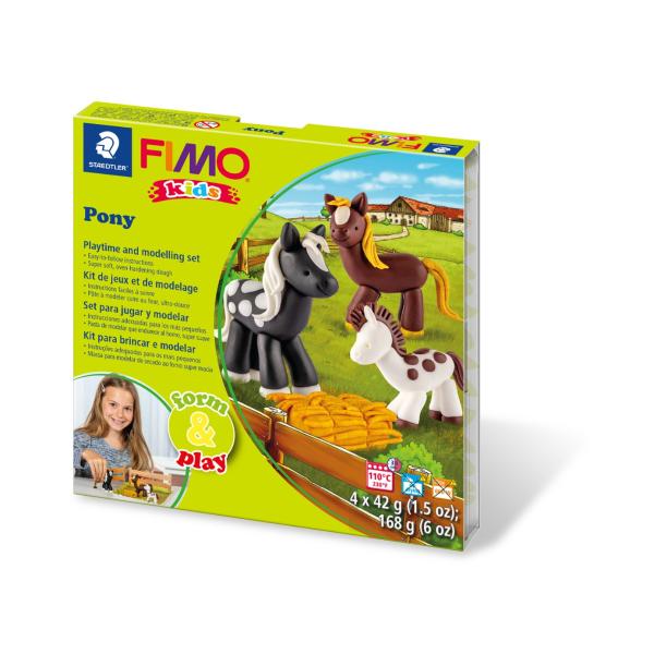 Комплект глина Staedtler Fimo Kids, 4x42g, Pony