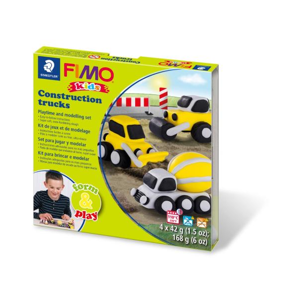 Комплект глина Staedtler Fimo Kids, 4x42g, trucks