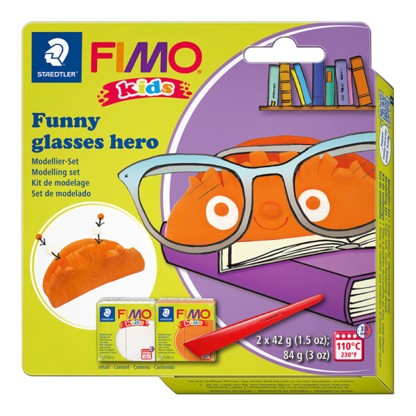 Комплект глина Staedtler Fimo Kids, 2x42g,Glasses hero - Image 2