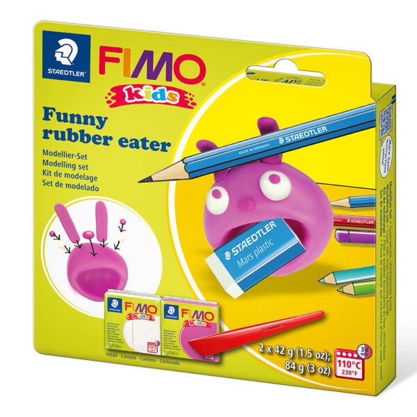 Комплект глина Staedtler Fimo Kids, 2x42g,Rubber eater - Image 2