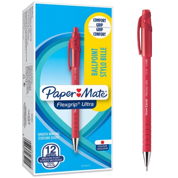 Химикалкa Papermate Flexigrip Ret, М 1mm, червен - Image 2