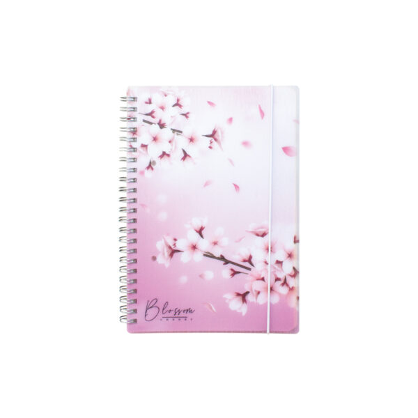 Тетрадка A5 PPL Cherry Blossom спир., 80 л.ред, 80 г/м2 ivory с ластик