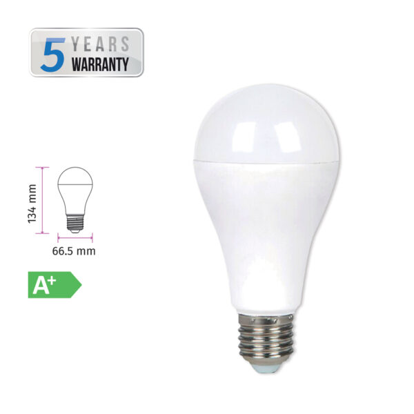 Крушка LED с чип Samsung 15W=85W E27 A65 4000K, дневна бяла светлина